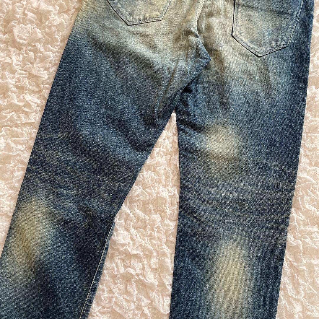 ミナペルホネンalwaysデニムパンツ 大きいサイズ40蝶々 ダメージデニム