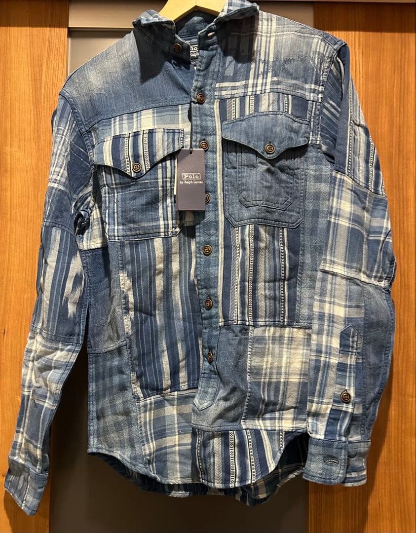 新品タグ付き【POLO RALPH LAUREN】インディゴパッチワークシャツ