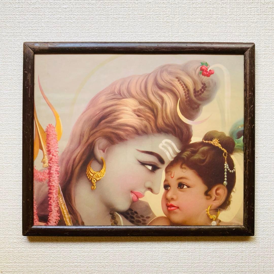 シヴァ　クリシュナ　額縁付　　　　　　　　ビンテージポスター tirakita-shop_id-pstb-333