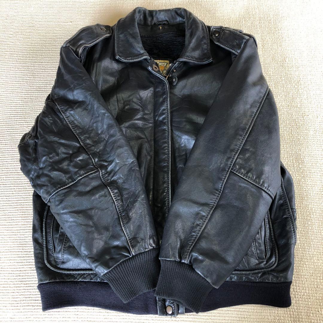 WINCH KIABI レザーフライトジャケット G-1 A-2 牛革 ライナー