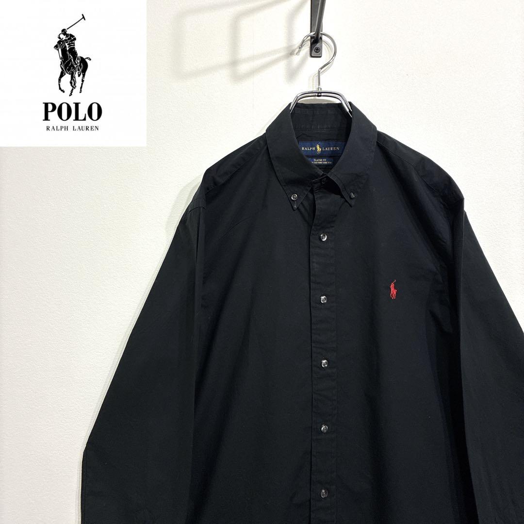 超人気❗️ラルフローレン ワンポイントロゴシャツ M 90s刺繍古着希少