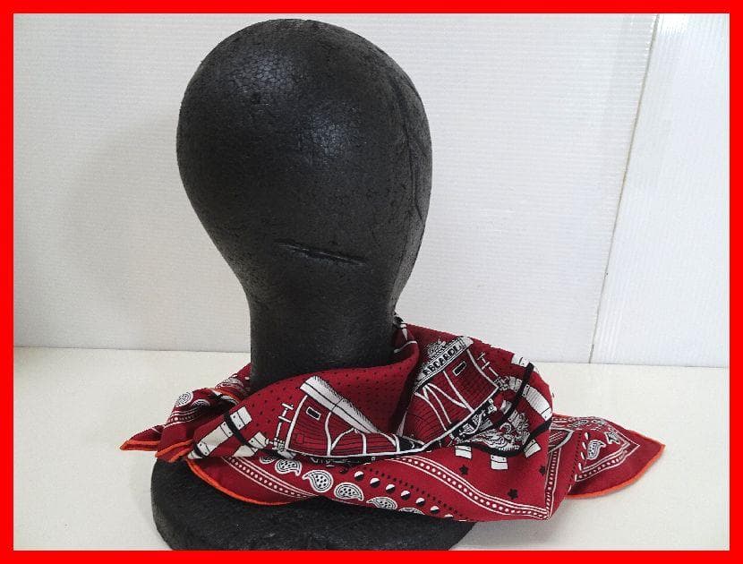 HERMES スカーフ カレ55 オール・アボード！ レッド 中古 Mイ-274