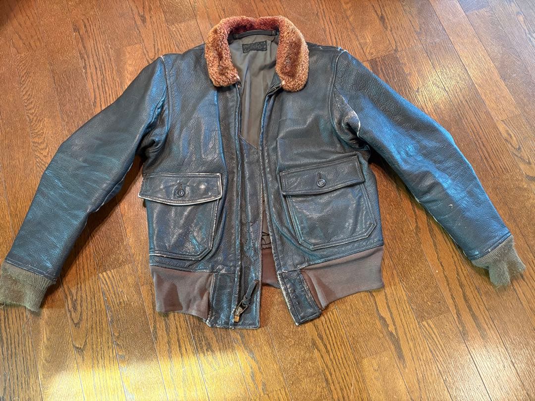 US NAVY G-1 Type Flight Jacket フライトジャケット 60's】U.S.NAVY G-1 Leather Flight Jacket Size.36