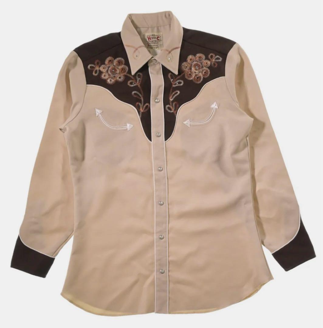HbarC エイチバーシー 70'sウエスタンシャツ 70s USA製 vintage 古着 ビンテージ HBARC エイチバーシー ウエスタン