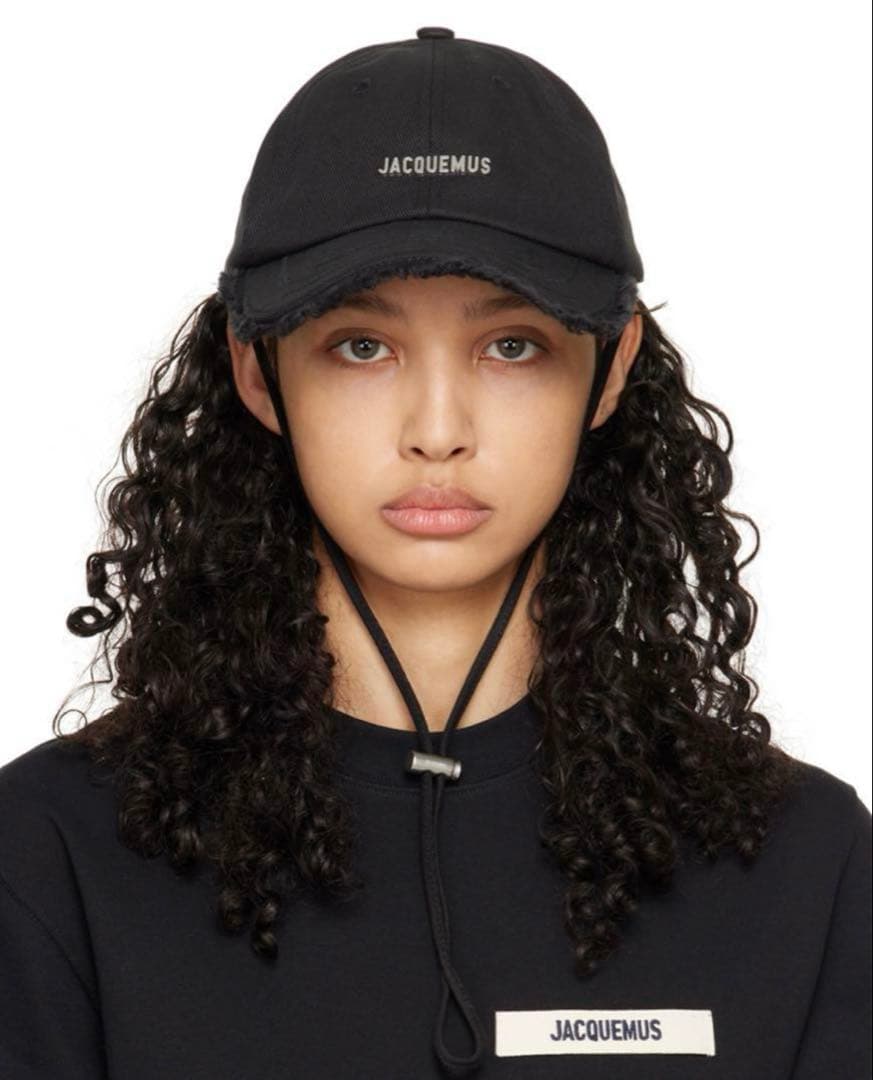 JACQUEMUS ブラック キャップ フリンジ加工の通販｜www.milosshipping.com