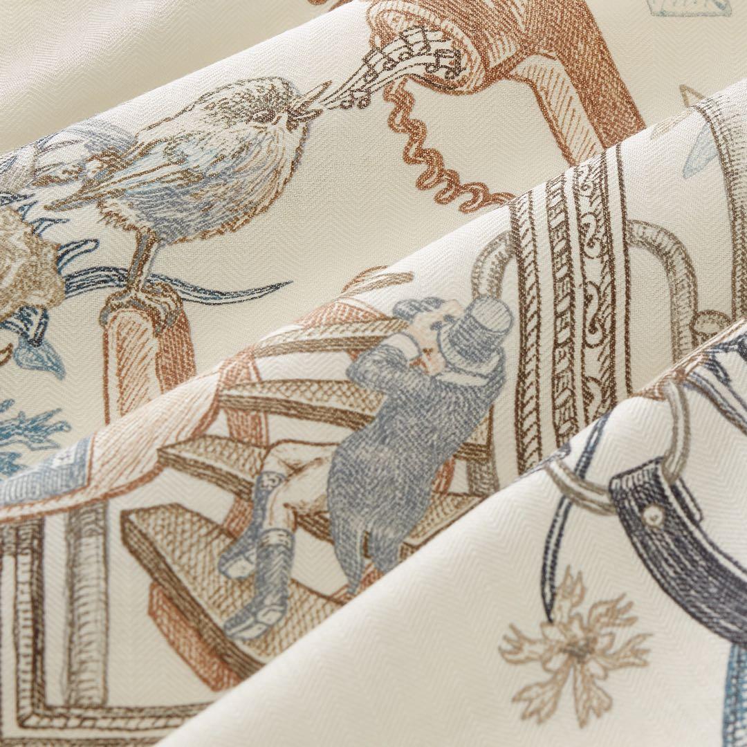 新品未使用 エルメス カレジェアン 《エルメスの世界》　カシシル　カシミアシルク