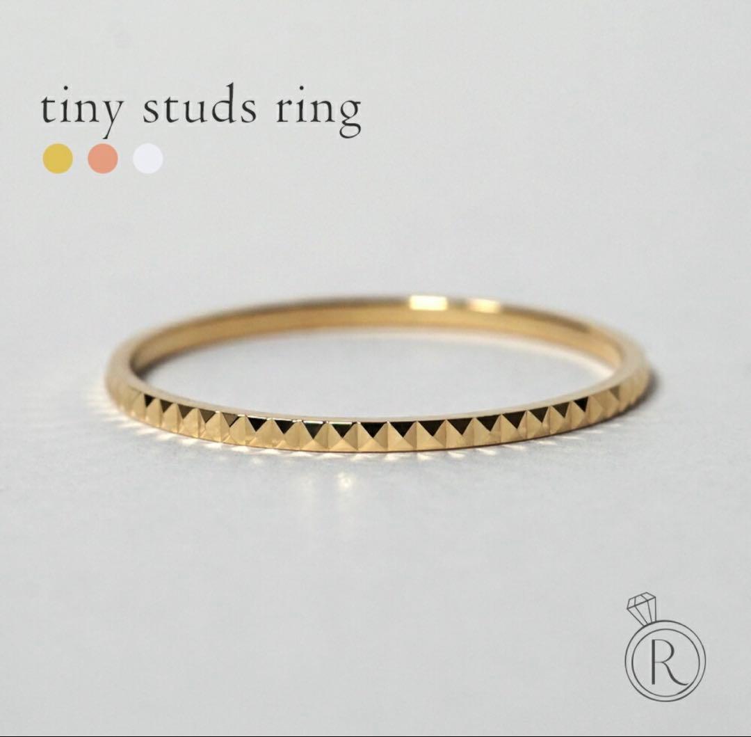 保証書付きRAPA K18タイニー スタッズ リング K18 タイニー スタッズ リング