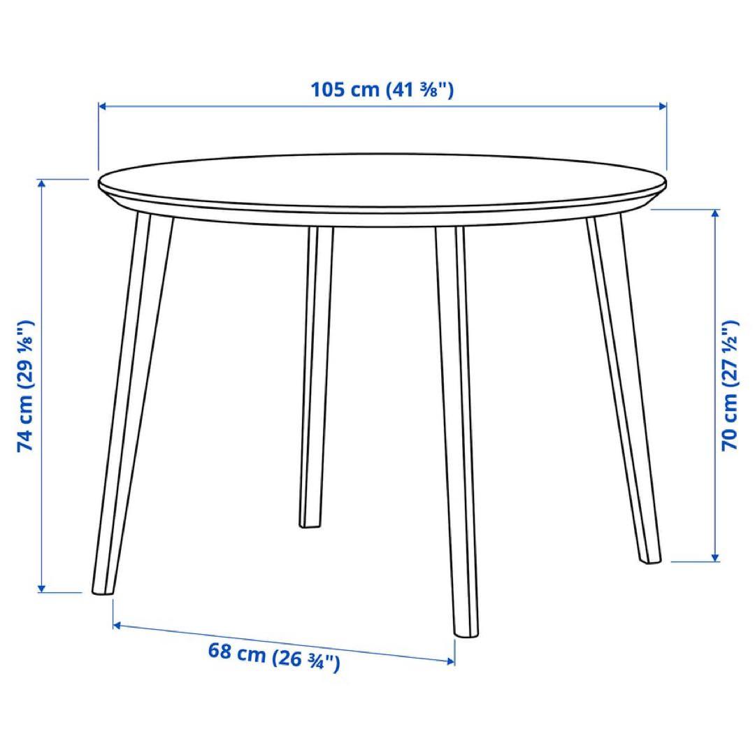 IKEA テーブル(リーサボー)&チェア(ヨックモック) 1台4脚セット