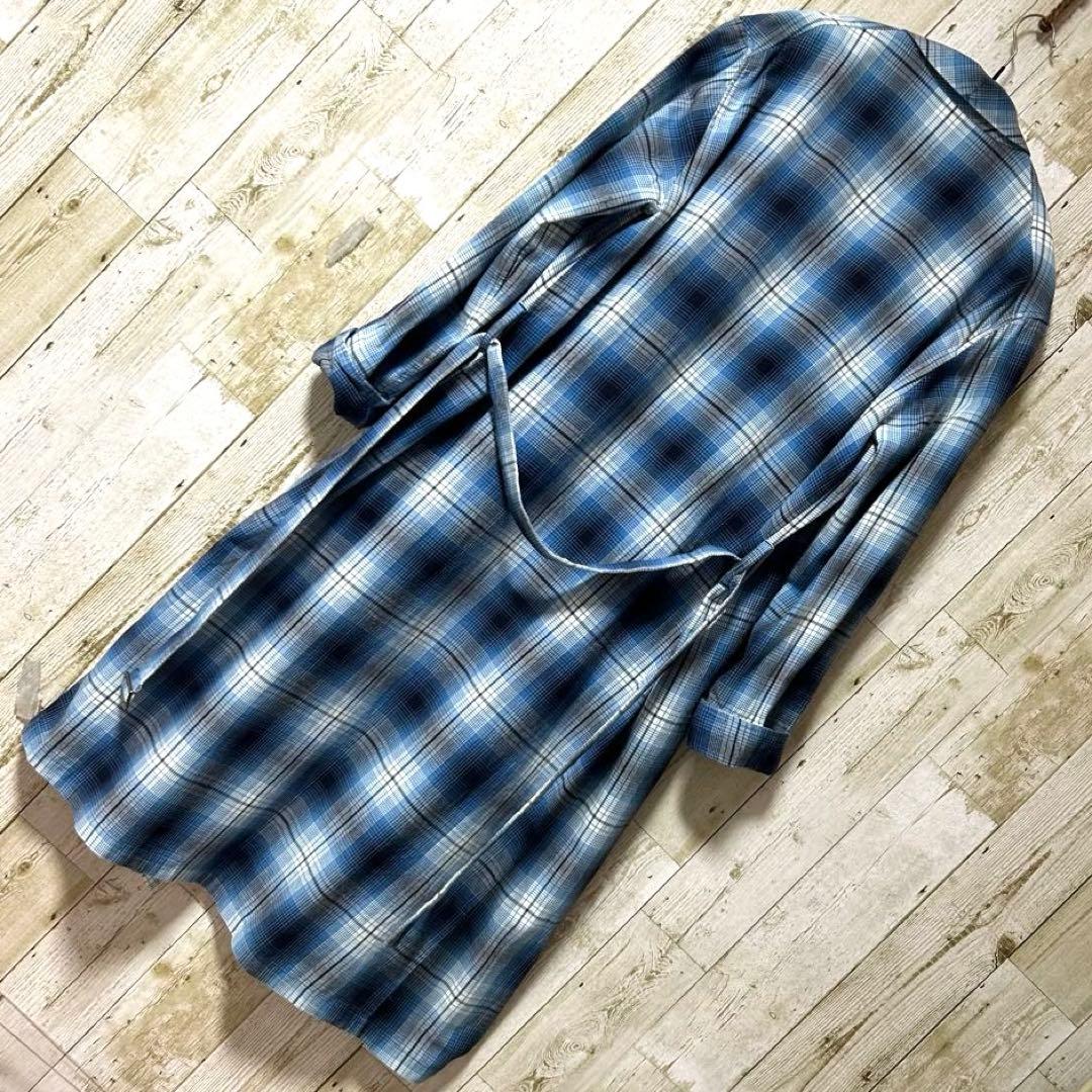 UNUSED 日本製 チェック ガウンコート 綿100% サイズ3 L相当 - メルカリ