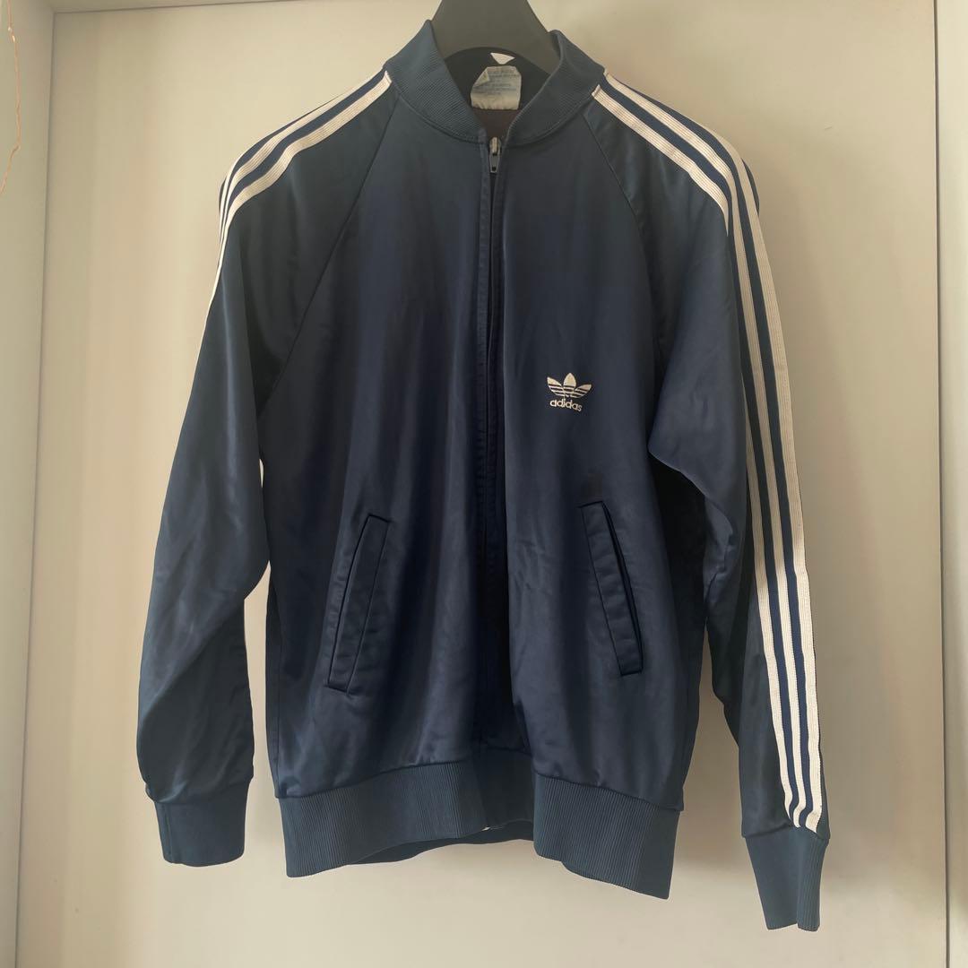【希少】adidasのATPトラックジャケット　USA製 70s-80s USA製 adidas アディダス ATP トラックトップ 紺系 M ジャージ