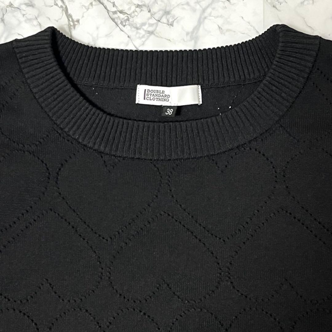ダブルスタンダードクロージング ハートプルオーバーニット 38 黒 青