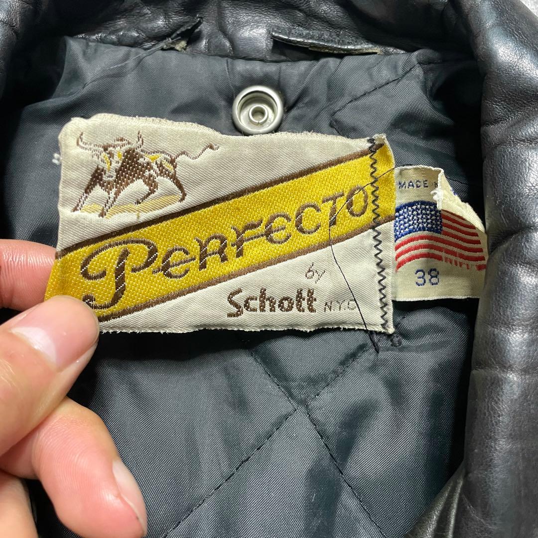 70s Schott 牛タグ後期 perfect ダブルジャケット 38】 - メルカリ