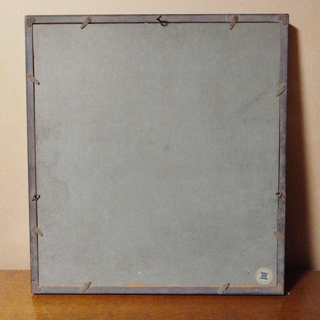 鶴山人　色紙絵　日本画　額装