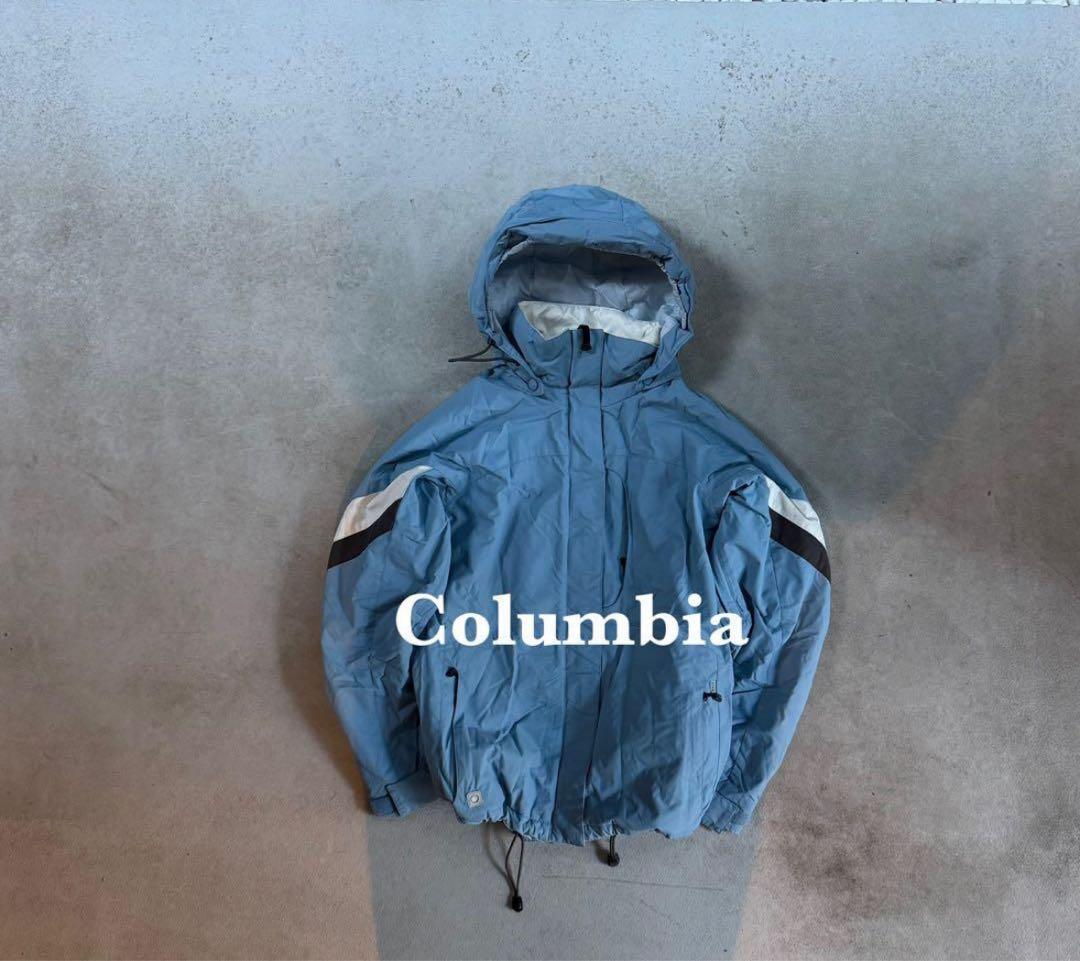 今期大注目❗️】極暖！columbia マウンテンパーカー　水色　S 今期大注目❗️】columbia マウンテンパーカー パフダウン 水色 L