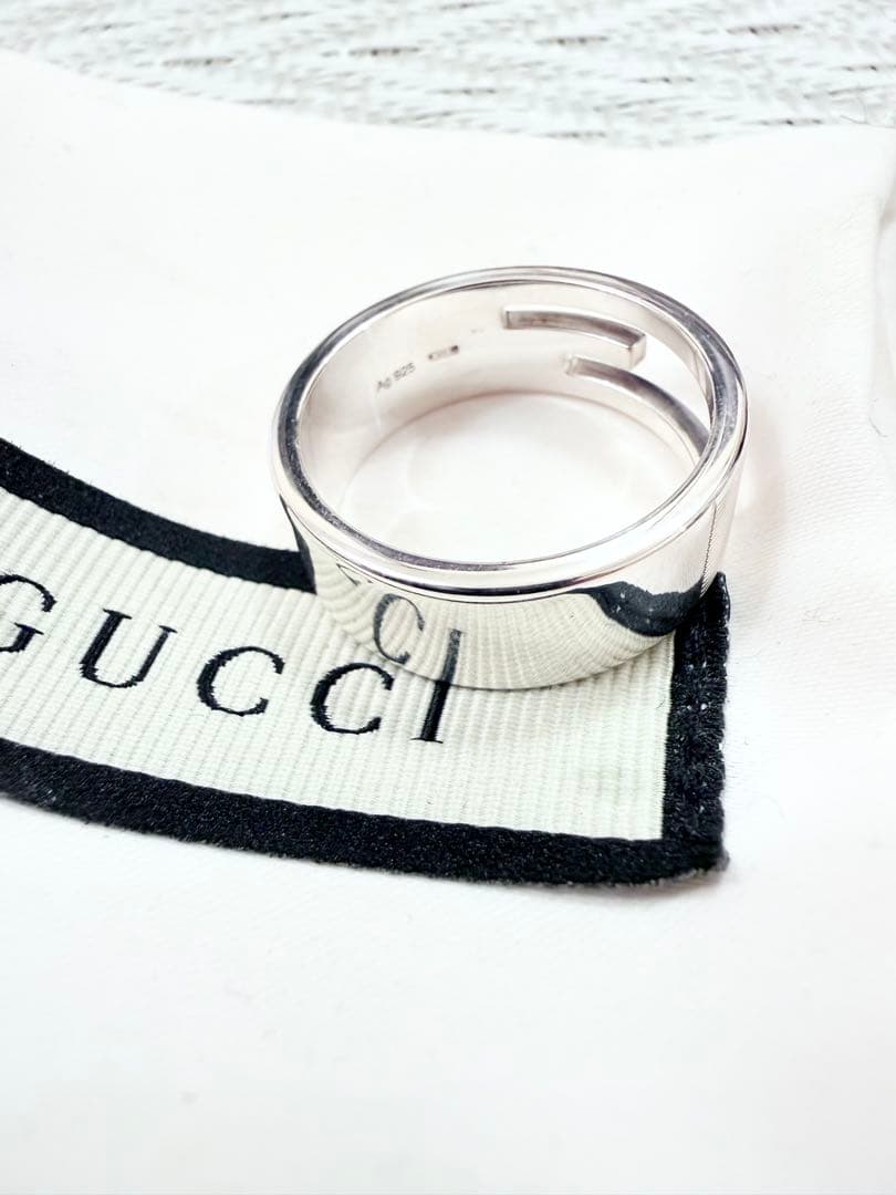 グッチ 指輪 リング 22 ブランデッドG ロゴ 925 研磨洗浄済 21号