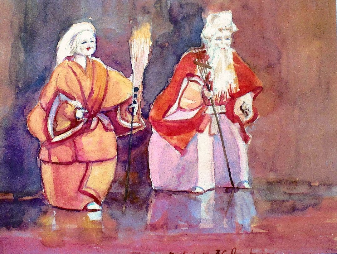 伝統的キャラクター 水彩画 額装済み ☆後払い決済OK！ネット限定販売！2025年新作水彩画【新品額付き】桜