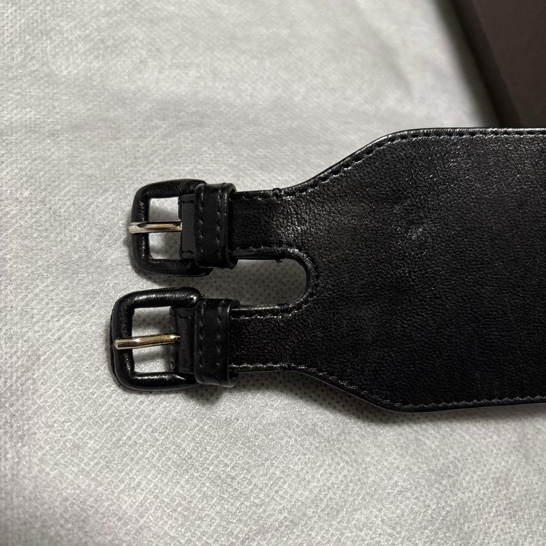 横*ん様 【美品】Bottega Veneta メンズバングル レザー ブラック