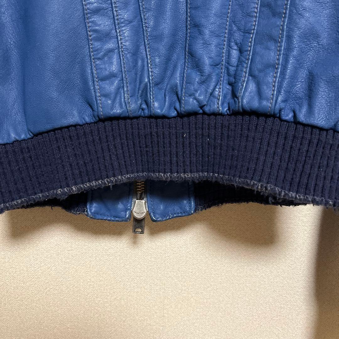 WLG by giorgio brato ブルーレザージャケット - メルカリ