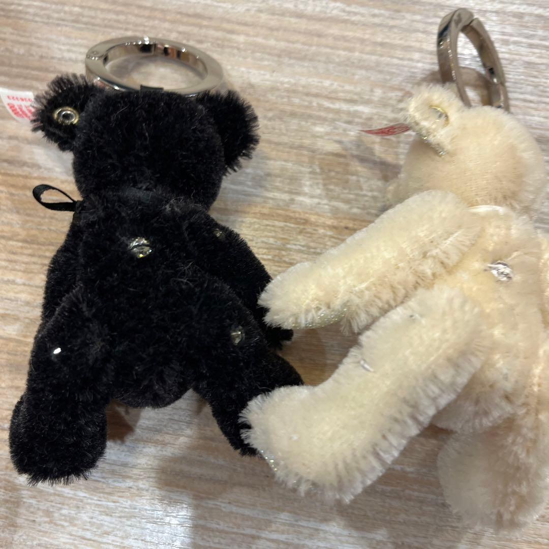 シュタイフsteiff2009年限定スワロフスキーテディベアキーチャーム2個