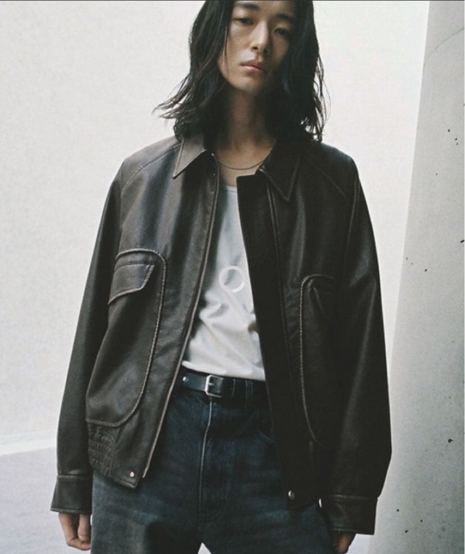 WYM 短丈 レザージャケット asclo nugu musinsa zara - メルカリ