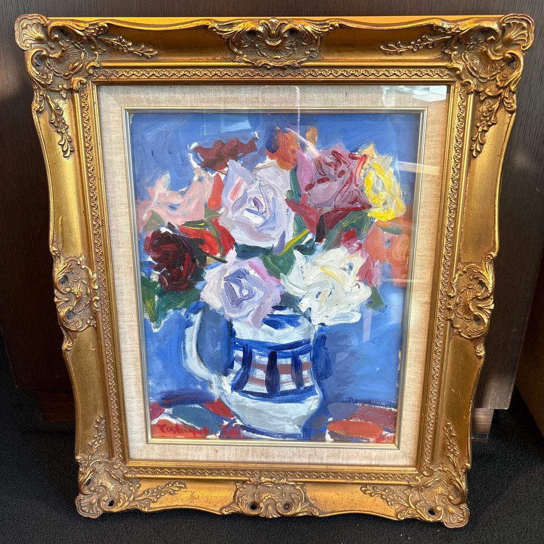 丹良行　『薔薇』 油絵　油彩画　6号　絵画 丹良行 『薔薇』 ショップ 油絵 油彩画 6号 絵画