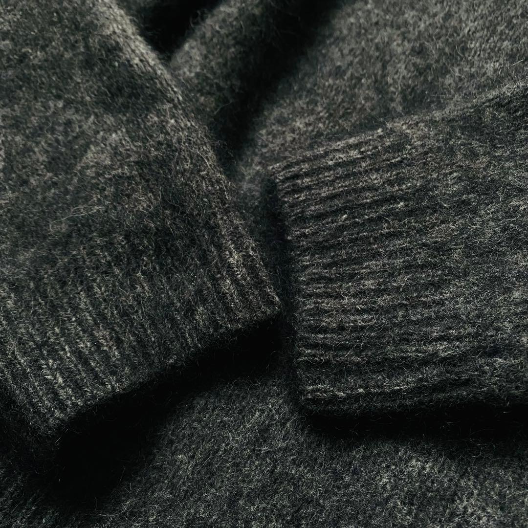 美品Deuxieme Classeふわふわシャギーボートネックニット濃グレー