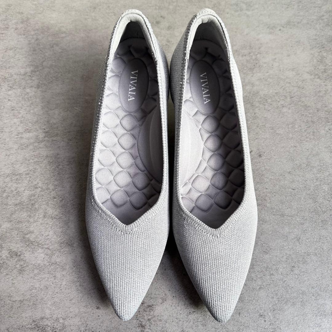 新品 VIVAIA ポインテッドトゥ パンプス 37 23.5cm グレー