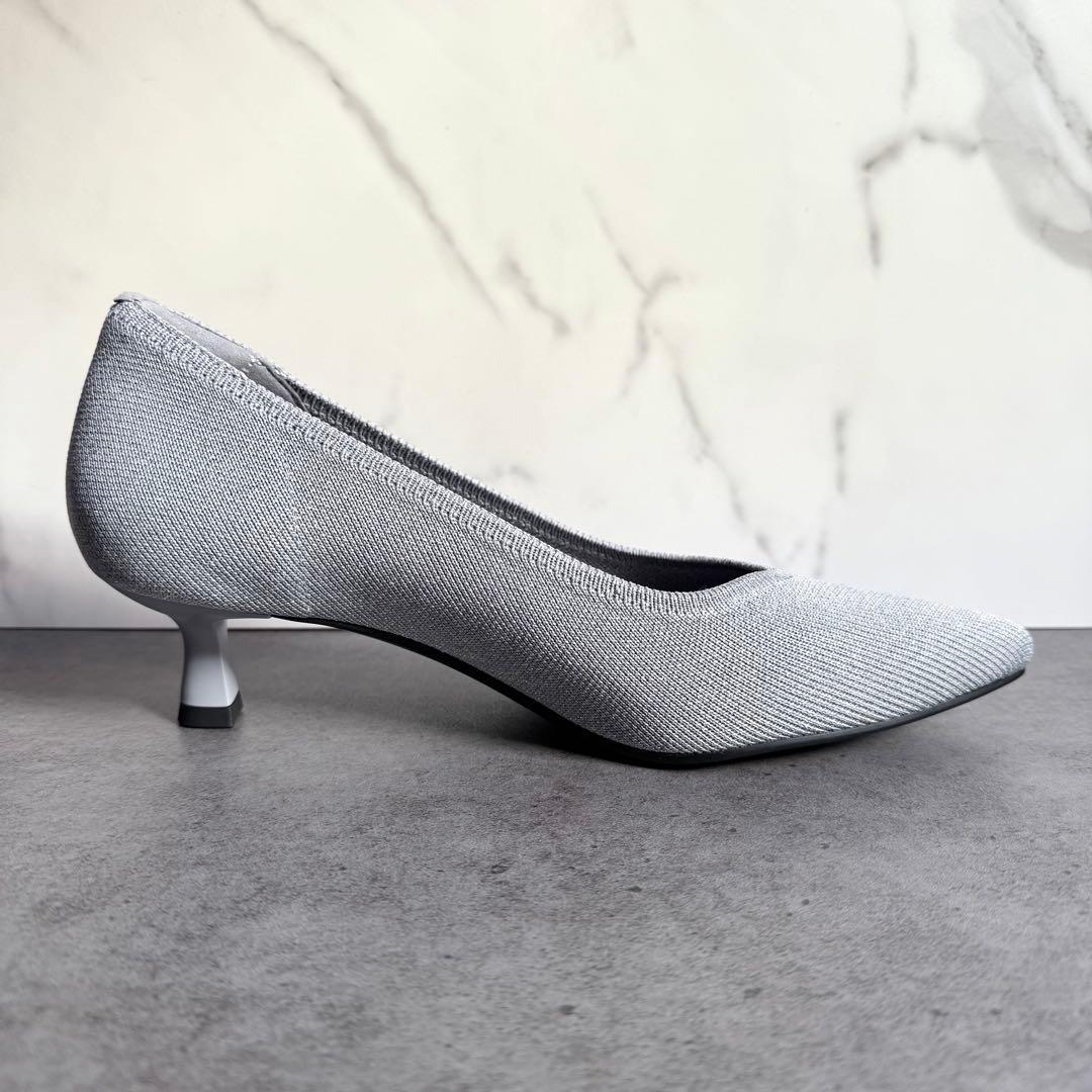 新品 VIVAIA ポインテッドトゥ パンプス 37 23.5cm グレー