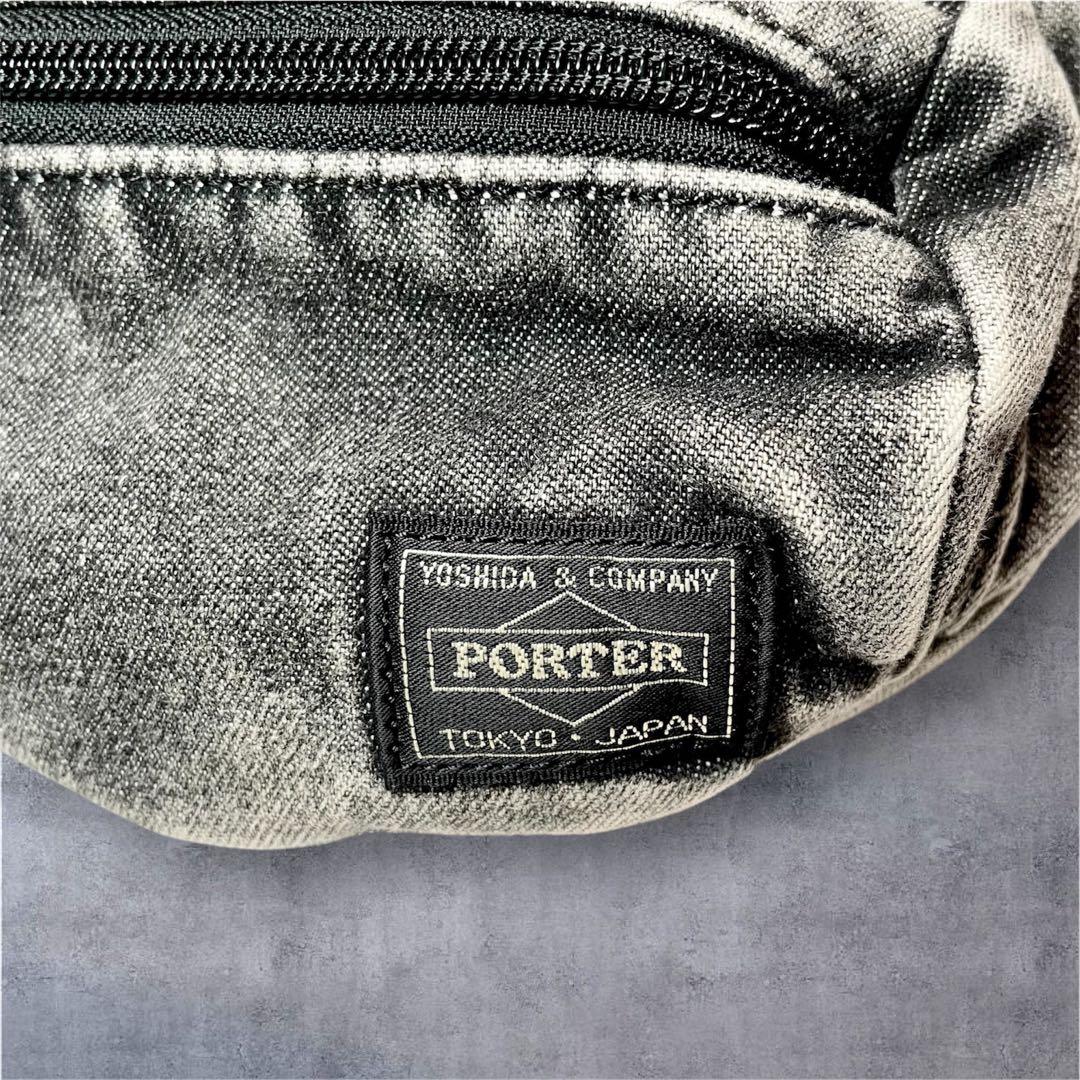 希少⚡️ PORTER B印 別注 デニム ボディバッグ ウエストバッグ グレー