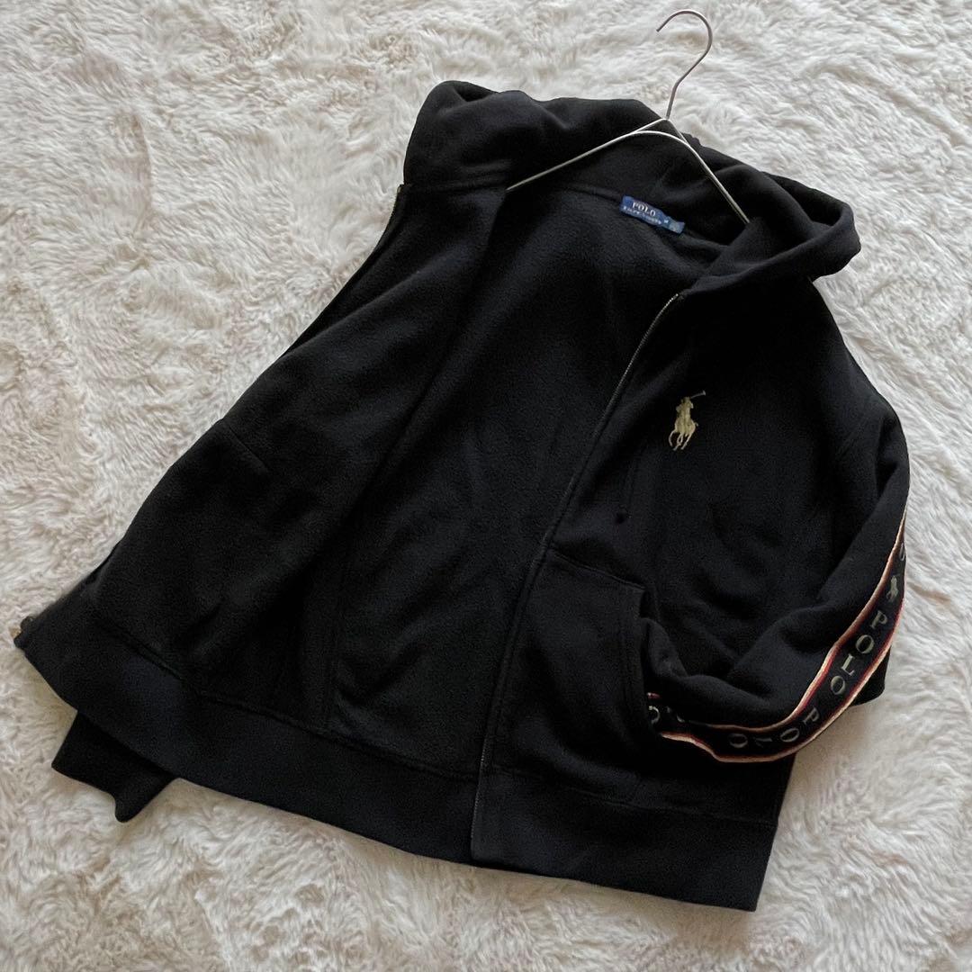 ポロラルフローレン M ゴールドビッグポニー ロゴライン フルジップ