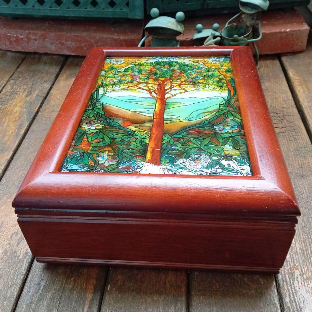 ルイスCティファニー ステンドグラス生命の木 宝石箱グラスマスターズ