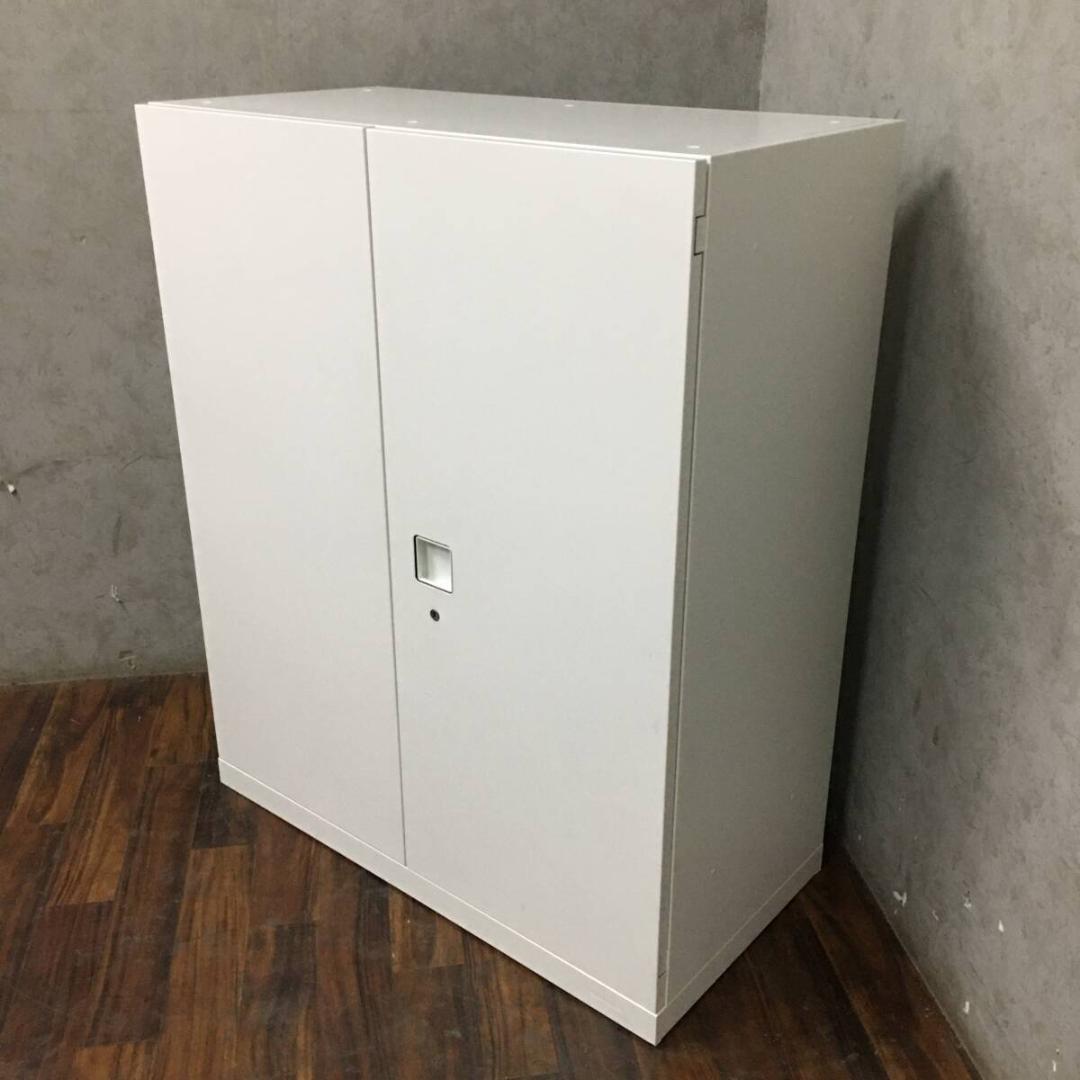 okamura 両開き 書庫 鍵付き W90×D45×H105cm ローキャビ スチールキャビネット 両開き書庫 鍵付き 幅900×奥行450×高さ1050mm