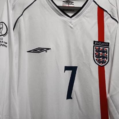2002 イングランド代表 7番 ベッカム 長袖 ユニフォーム