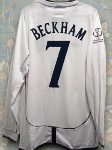 2002 イングランド代表 7番 ベッカム 長袖 ユニフォーム