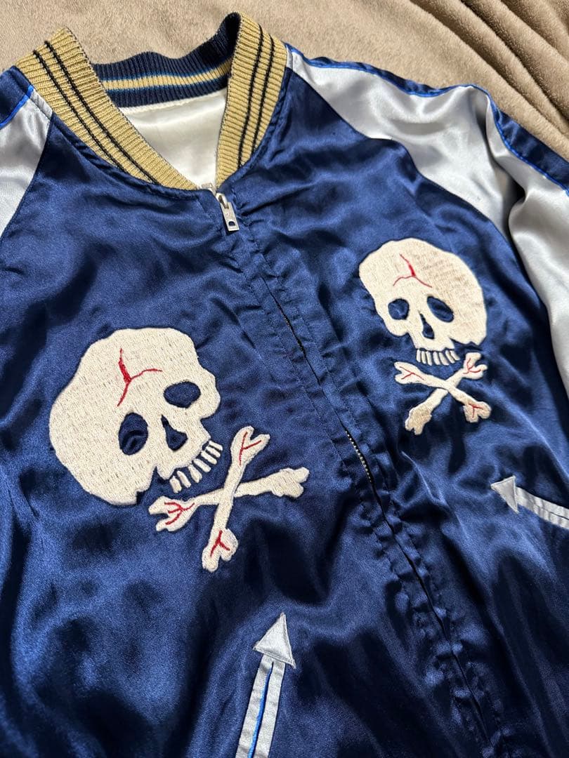 2面用 テーラー東洋 スカル 龍 日本限定版 スカジャン vintage サテン