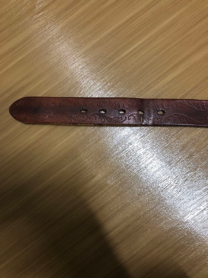 DOUBLERL RRL レザーベルト カービング ジョニーデップ着 ブラウン