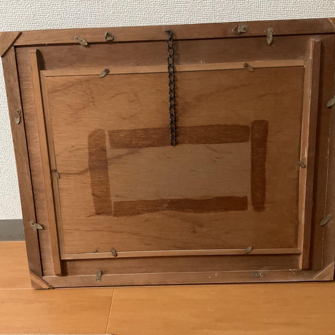 刺繍 二匹の猫 額装仕立て 前面ガラス仕様 節約 何時掲載可能