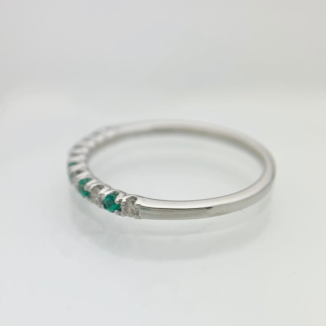 新品 エメラルド ダイヤモンド リング 0.08ct プラチナ