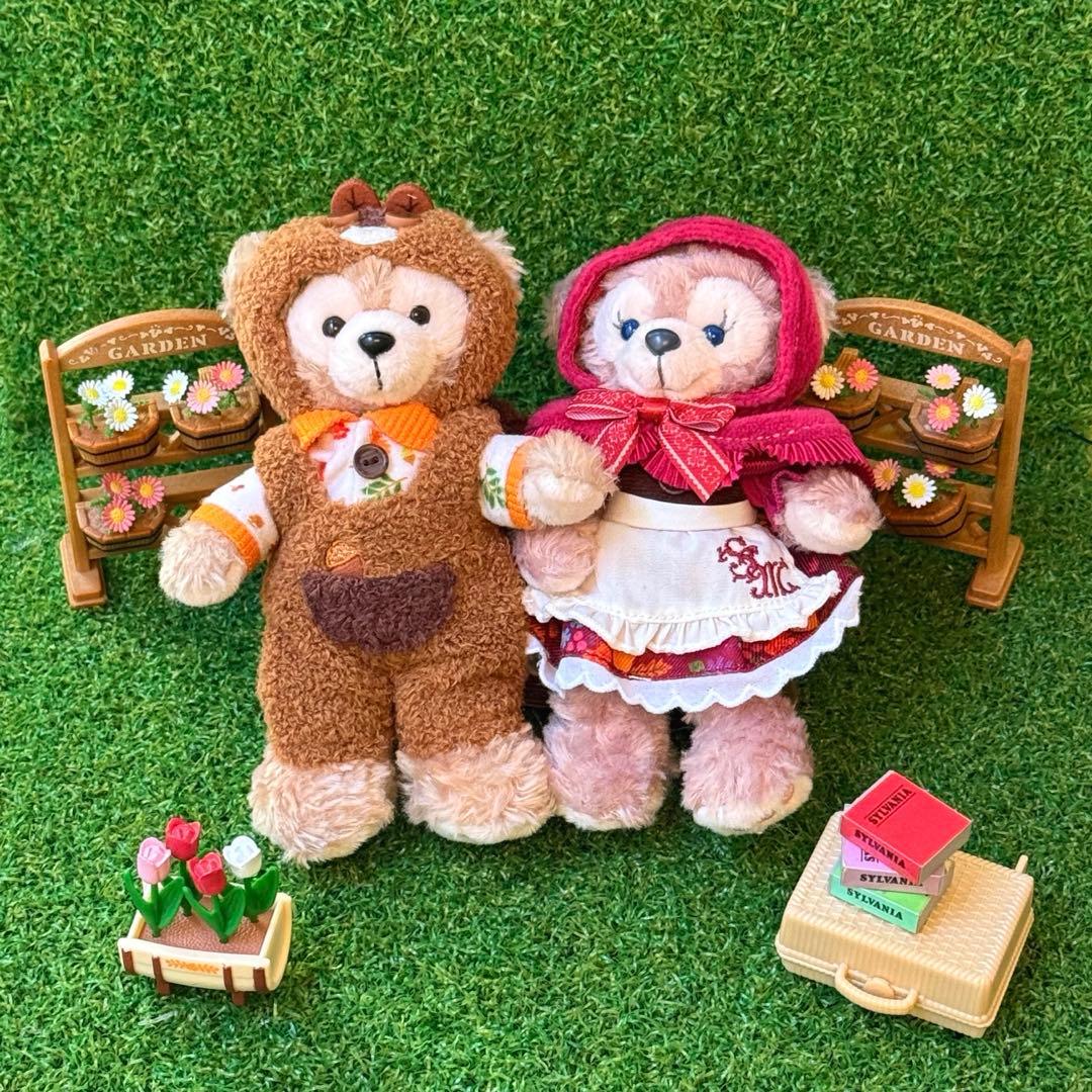 【タグ付き】ダッフィー&シェリーメイ　秋のぼうけん　ぬいぐるみバッジセット