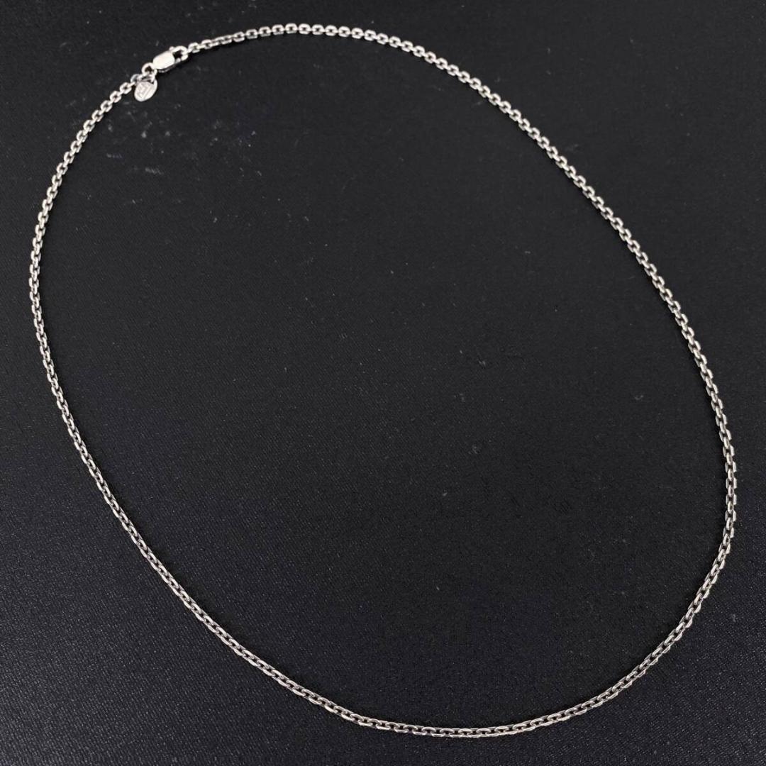 SAAD シルバー 2.5mm 細角 あずき チェーン ネックレス 55cm