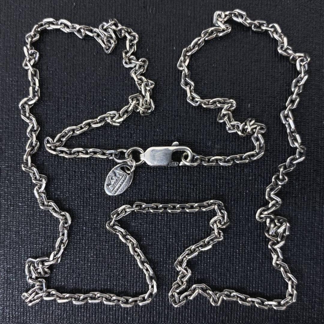 SAAD シルバー 2.5mm 細角 あずき チェーン ネックレス 55cm