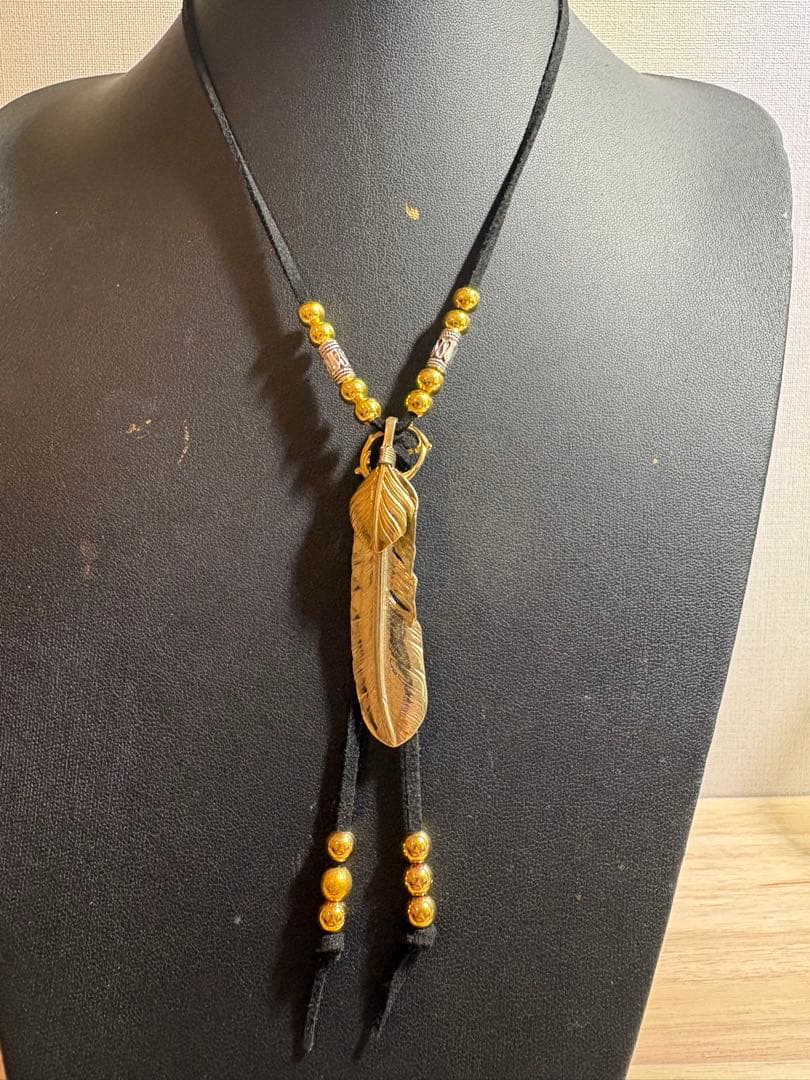 全金フェザーネックレス メンズ ネックレス ペンダント ペンダントヘッド 上金金縄TQ全金特大