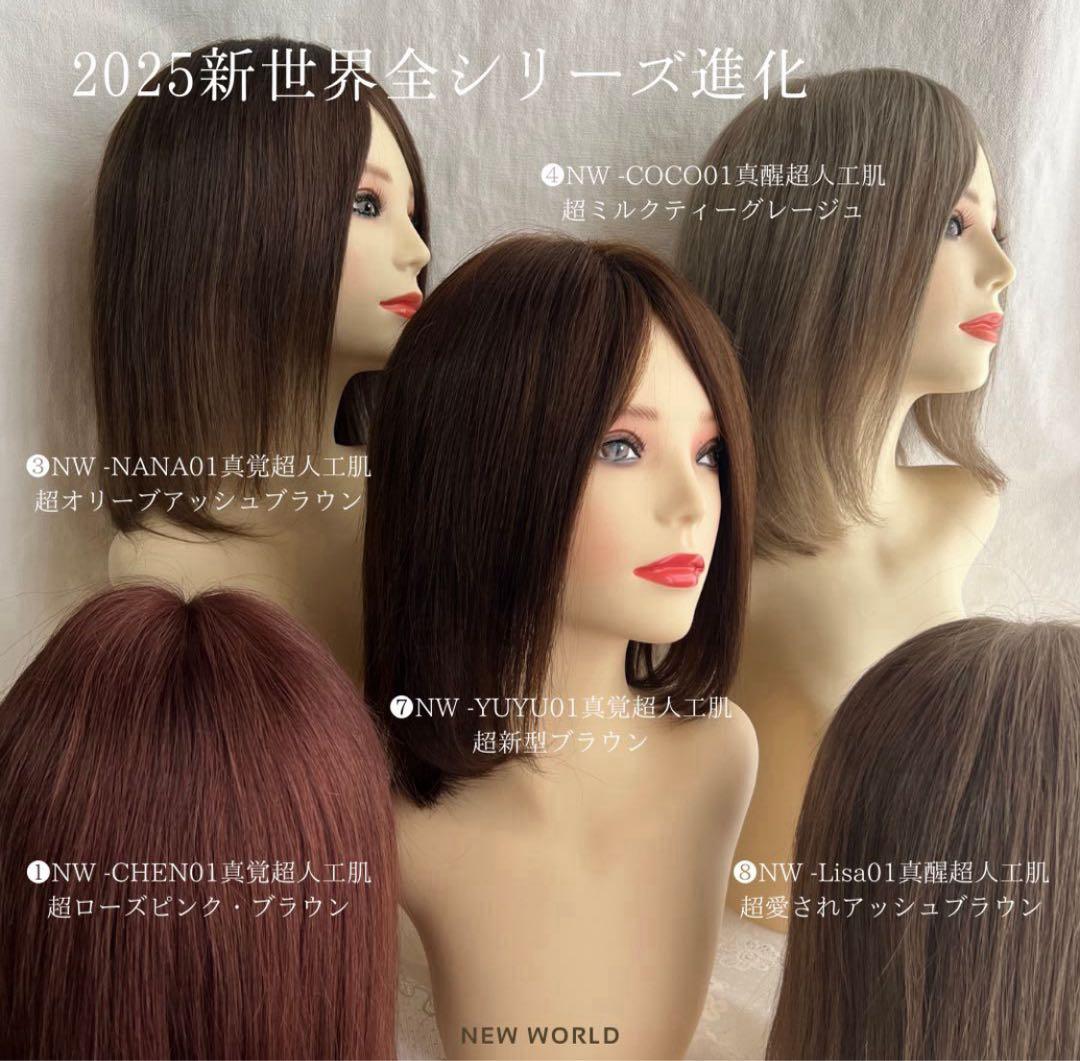 真2026新世界 人毛100%ウィッグ シルクスキン 医療ウィッグ フル