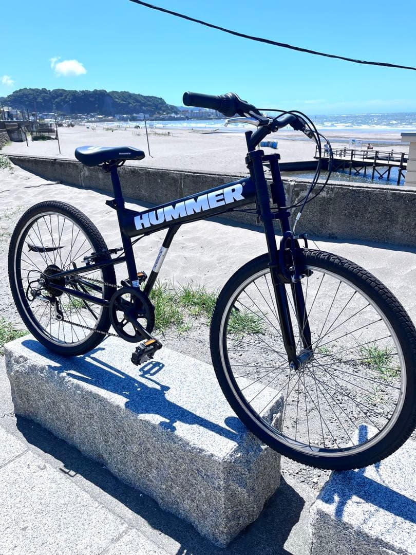 HUMMER マウンテンバイク ブラック26インチ HUMMER（ハマー） 折りたたみマウンテンバイク 26インチ 18段変速 W