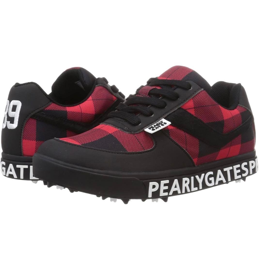 PEARLY GATES パーリーゲイツ チェック ゴルフシューズ 24.5cm