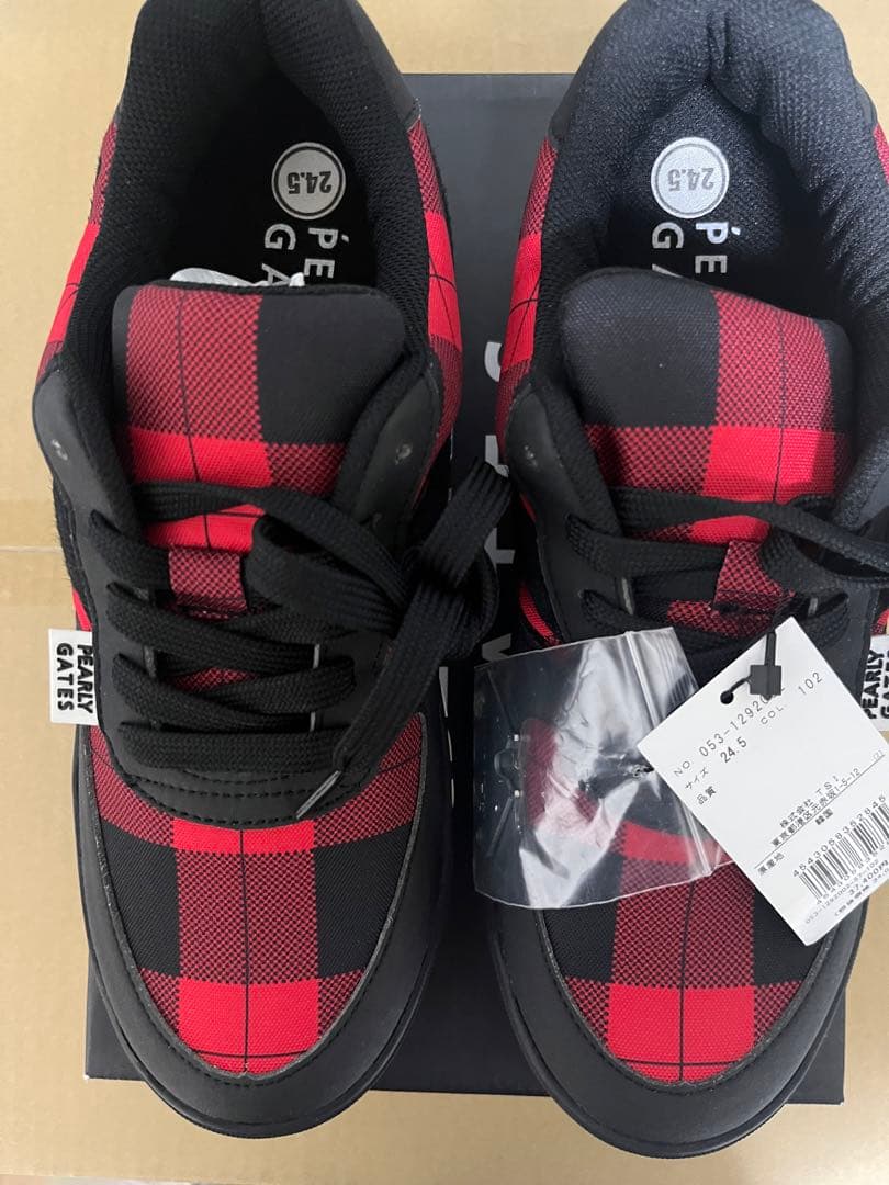 PEARLY GATES パーリーゲイツ チェック ゴルフシューズ 24.5cm