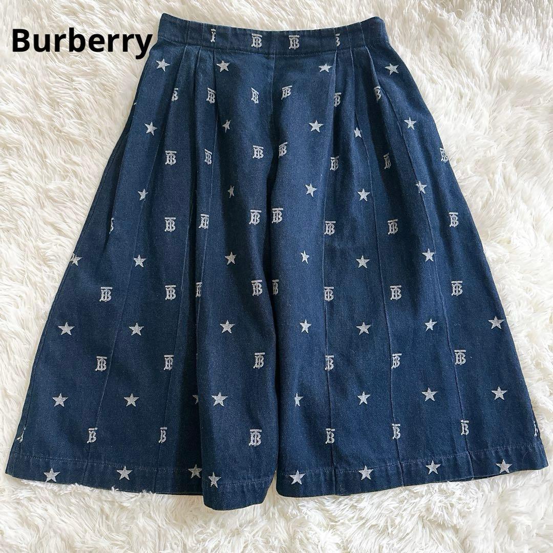 現行タグ　Burberry キュロット パンツ ワイド デニム TBロゴ 中古・古着通販】BURBERRY BLACK LABEL (バーバリーブラックレーベル
