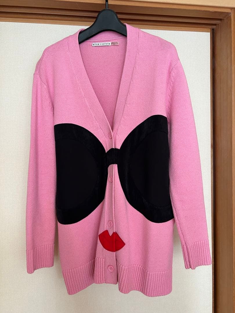 alice + olivia ピンクニットカーディガン BREANNA CARDIGAN in ROSE QUARTZ | ALICE + OLIVIA