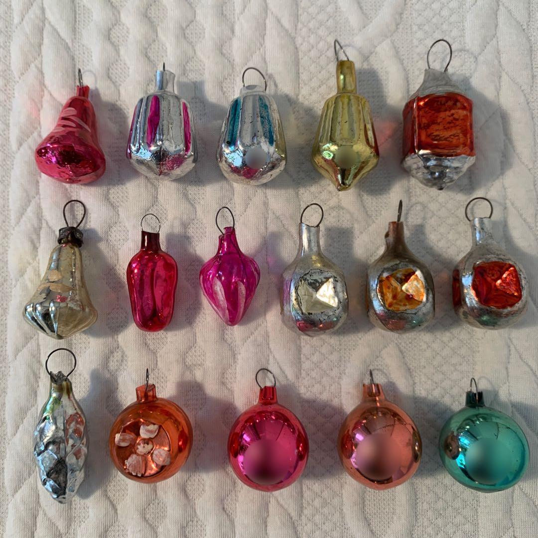 《値下げ》ソビエト ミニガラスオーナメントセット 16個 ヴィンテージ
