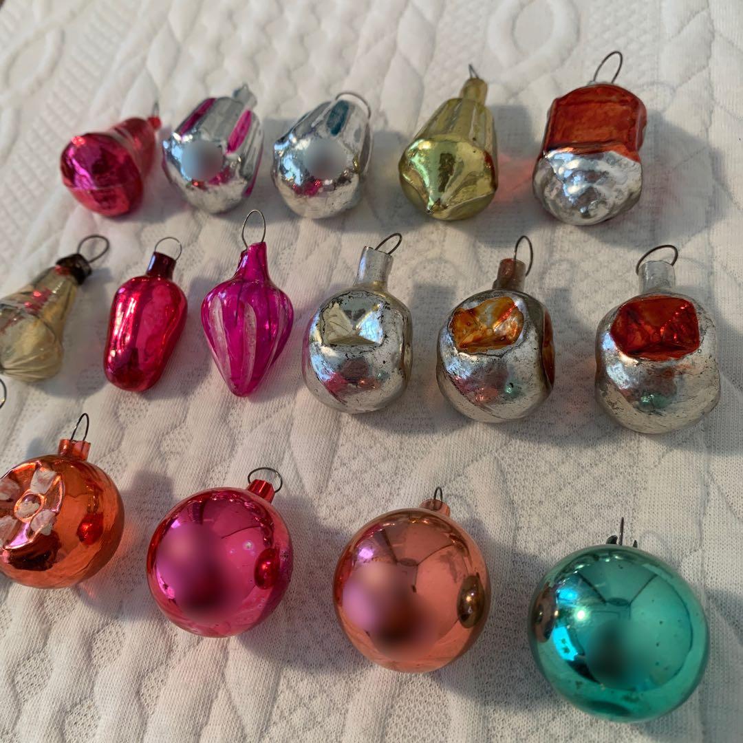 《値下げ》ソビエト ミニガラスオーナメントセット 16個 ヴィンテージ